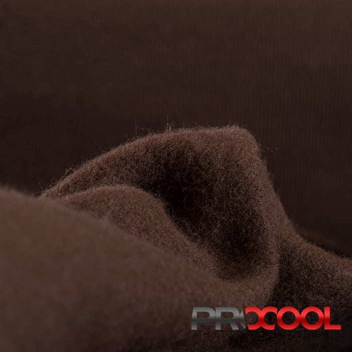ProCool FoodSAFE® Medium Weight Soft Fleece Fabric (W-344) with Child Safe in Chocolate. Durability meets design.