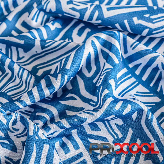 Discover the ProCool® Performance Interlock Silver Print CoolMax Fabric (W-624) Perfect for Active Wear. Available in Sevilla. Enrich your experience