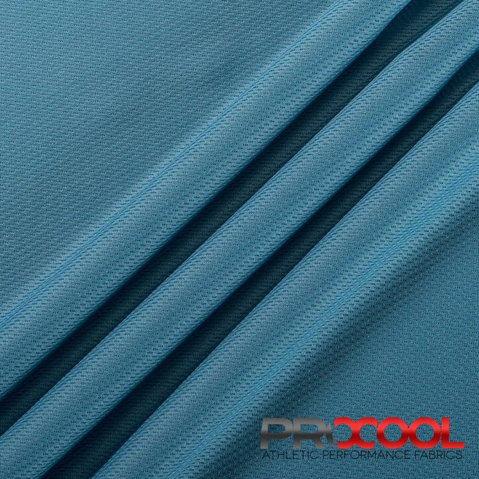 ProCool® Dri-QWick™ Jersey Mesh Silver CoolMax Fabric (W-433) in Denim Blue with HypoAllergenic. Perfect for high-performance applications. 