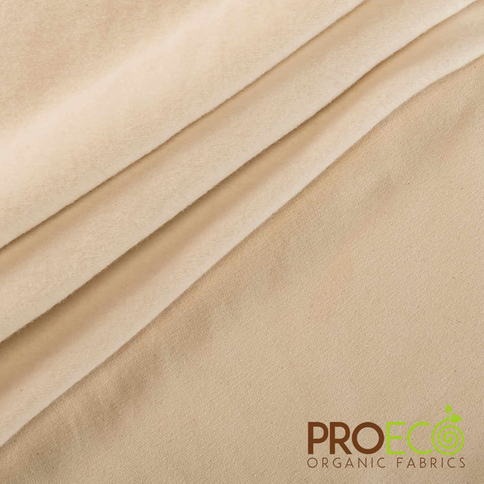 ProECO® Stretch-FIT Organic Cotton Fleece Silver Fabric Natural Used for Makeup remover pads