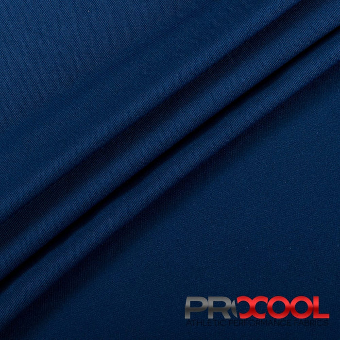 ProCool® Dri-QWick™ Sports Pique Mesh Silver CoolMax Fabric (W-529) in Sports Navy, ideal for Bikewears. Durable and vibrant for crafting.