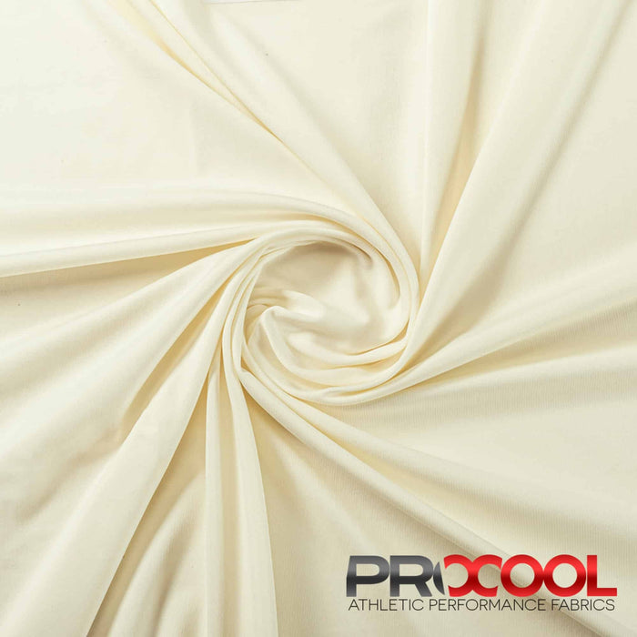ProCool® Nylon Sports Interlock CoolMax Fabric (W-667) in Natural White, ideal for Bikewears. Durable and vibrant for crafting.