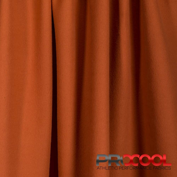 Choose sustainability with our ProCool FoodSAFE® Medium Weight Soft Fleece Fabric (W-344), in Orange Dusk is designed for HypoAllergenic