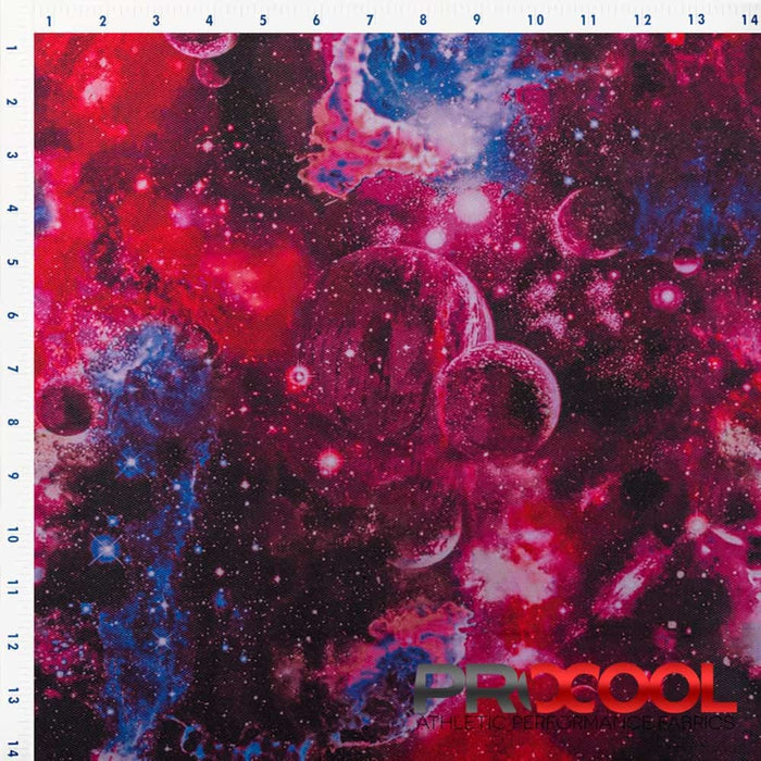 Luxurious ProCool® Dri-QWick™ Sports Pique Mesh Print CoolMax Fabric  (W-620) in Red Galaxy, designed for Short Liners. Elevate your craft.