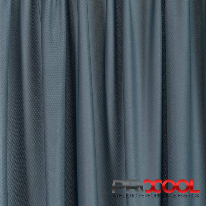 Experience the Light-Medium Weight with ProCool® Dri-QWick™ Jersey Mesh Silver CoolMax Fabric (W-433) in Stone Grey. Performance-oriented.