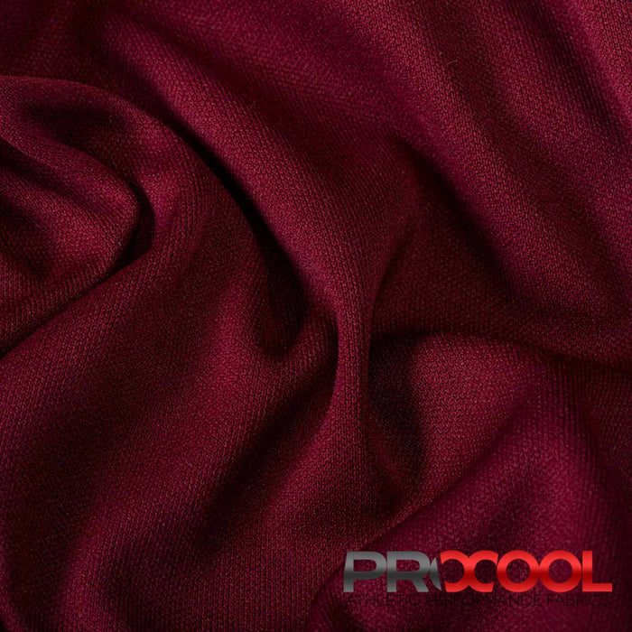 ProCool FoodSAFE® Lightweight Lining Interlock Fabric (W-341) with Stay Dry in Burgundy . Durability meets design.