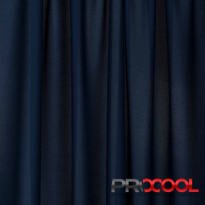 Luxurious ProCool® Performance Interlock CoolMax Fabric (W-440-Rolls) in Sports Navy, designed for Cheer Uniforms. Elevate your craft.