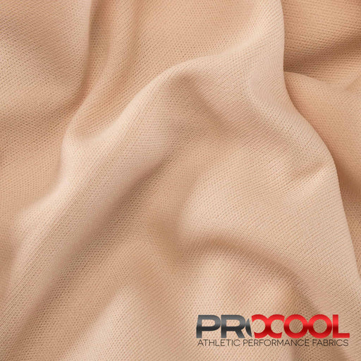 Experience the Child Safe with ProCool FoodSAFE® Lightweight Lining Interlock Fabric (W-341) in Nude. Performance-oriented.