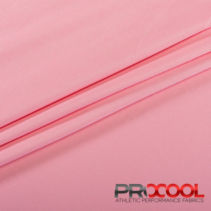 Luxurious ProCool® Dri-QWick™ Sports Pique Mesh Silver CoolMax Fabric (W-529) in Baby Pink, designed for Shorts. Elevate your craft.