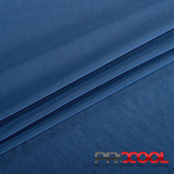 Experience the Latex Free with ProCool® Dri-QWick™ Sports Pique Mesh LITE CoolMax Fabric (W-289) in Steel Blue. Performance-oriented.