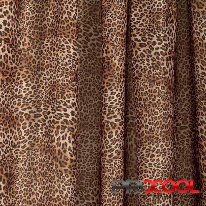 Stay dry and confident in our ProCool® Performance Interlock Silver Print CoolMax Fabric (W-624) with HypoAllergenic in Baby Leopard