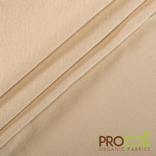 ProECO® Super Heavy Organic Cotton French Terry Silver Fabric Natural Used for Baby Clothes