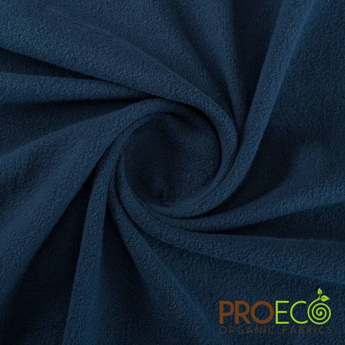 ProECO® Stretch-FIT Organic Cotton Fleece Silver Fabric Midnight Navy Used for Gowns
