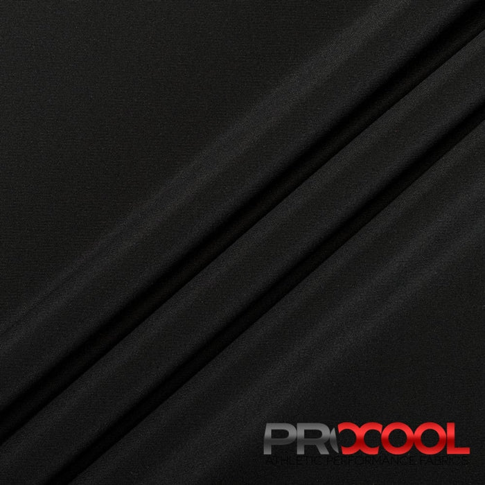 Luxurious ProCool® Nylon Sports Interlock Silver CoolMax Fabric (W-666) in Black, designed for Bed Sheets. Elevate your craft.