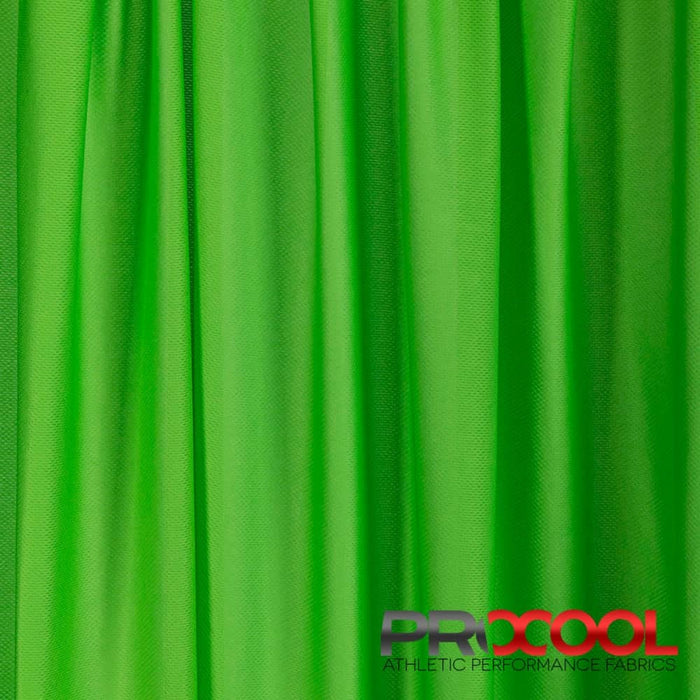 Experience the Child Safe with ProCool FoodSAFE® Light-Medium Weight Jersey Mesh Fabric (W-337) in Spring Green. Performance-oriented.