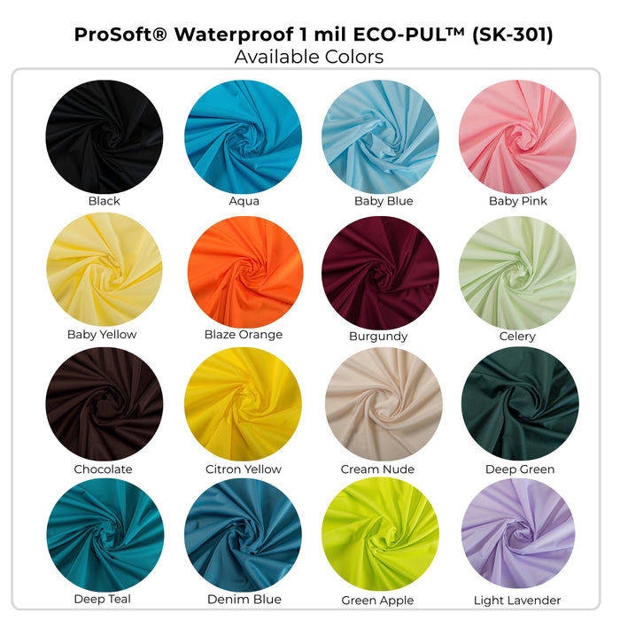 ProSoft® Waterproof 1 mil ECO-PUL™ Fabric Colors Swatch Kit (SK-301)