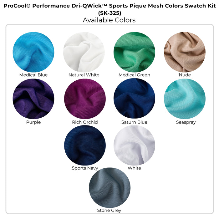 ProCool® Performance Dri-QWick™ Sports Pique Mesh Colors Swatch Kit (SK-325)
