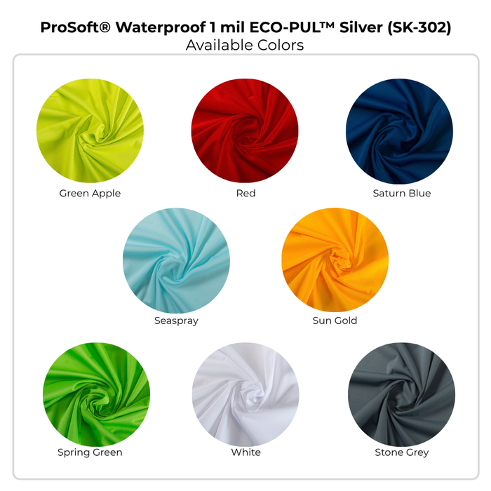 ProSoft® Waterproof 1 mil ECO-PUL™ Silver Fabric Colors Swatch Kit (SK-302)