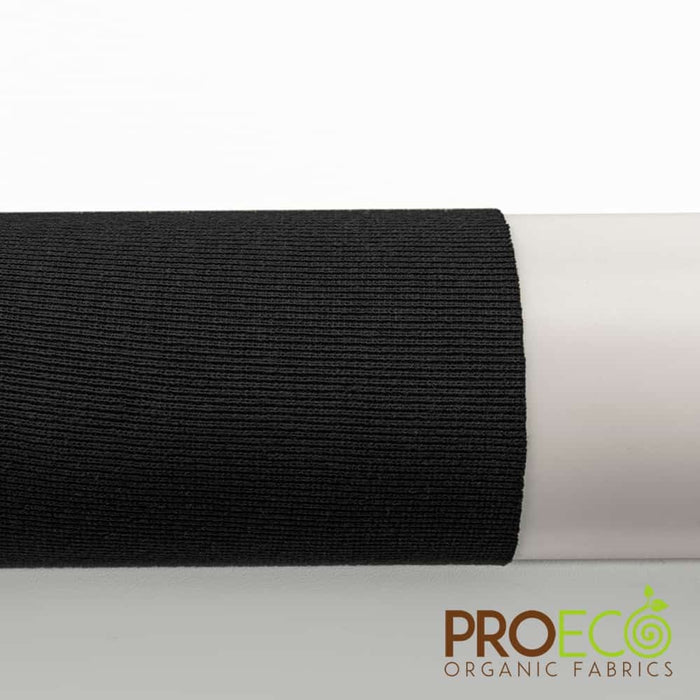 ProECO® Stretch-FIT Heavy Organic Cotton Rib Silver Fabric Black Used for Activewear