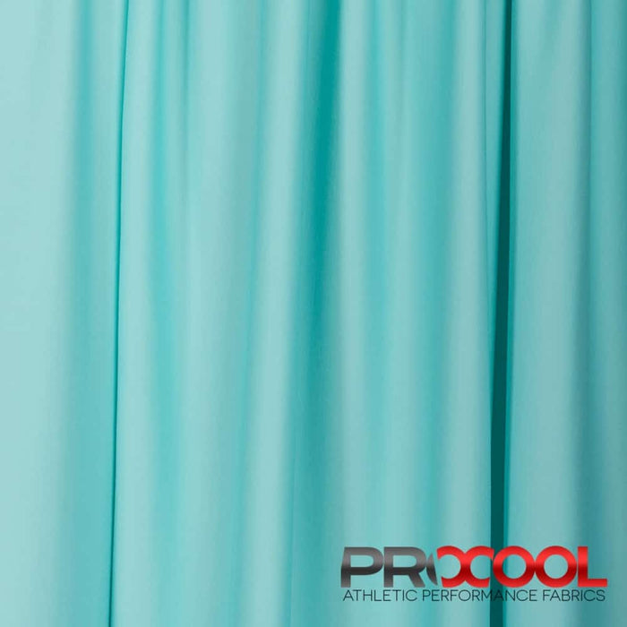 ProCool FoodSAFE® Medium Weight Xtra Stretch Jersey Fabric (W-346) in Seaspray/White is designed for OneWayWicking. Advanced fabric for superior results.