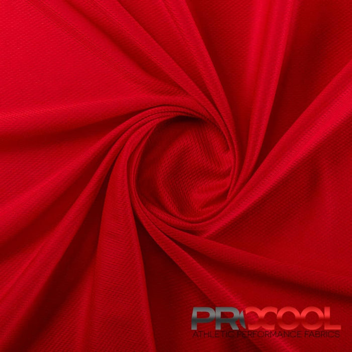 ProCool FoodSAFE® Light-Medium Weight Jersey Mesh Fabric (W-337) in Red with Stay Dry. Perfect for high-performance applications. 