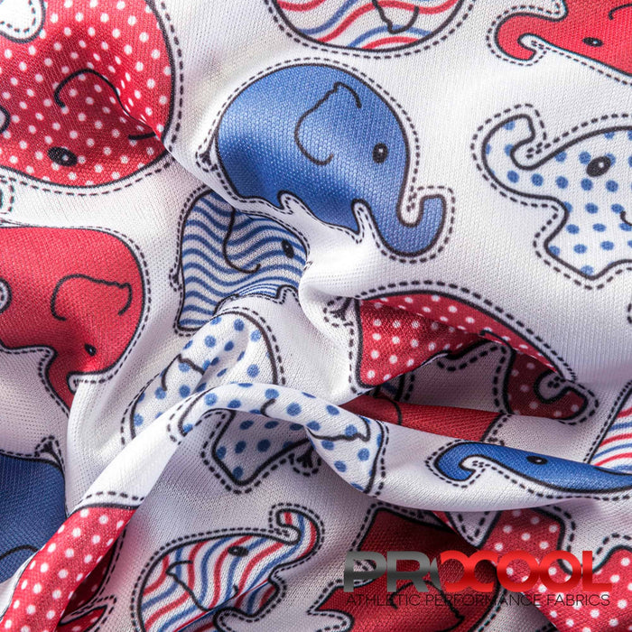 ProCool® Performance Interlock Silver Print CoolMax Fabric (W-624) in Elephant Toss Glory with Breathable. Perfect for high-performance applications. 