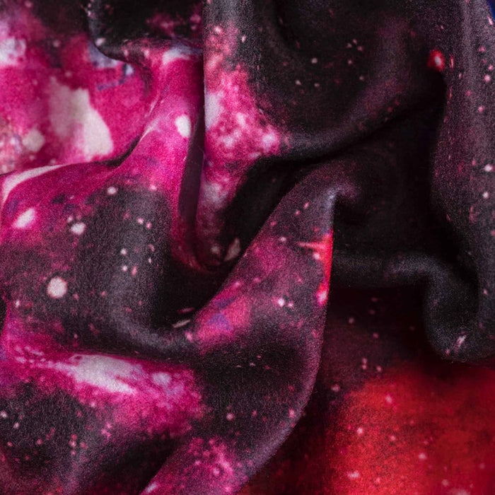 ProTEC® Stretch-FIT Fleece LITE Print Fabric Red Galaxy Used for Face Masks