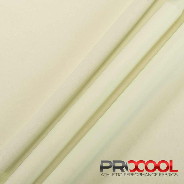 Experience the Breathable with ProCool FoodSAFE® Lightweight Lining Interlock Fabric (W-341) in Celery. Performance-oriented.