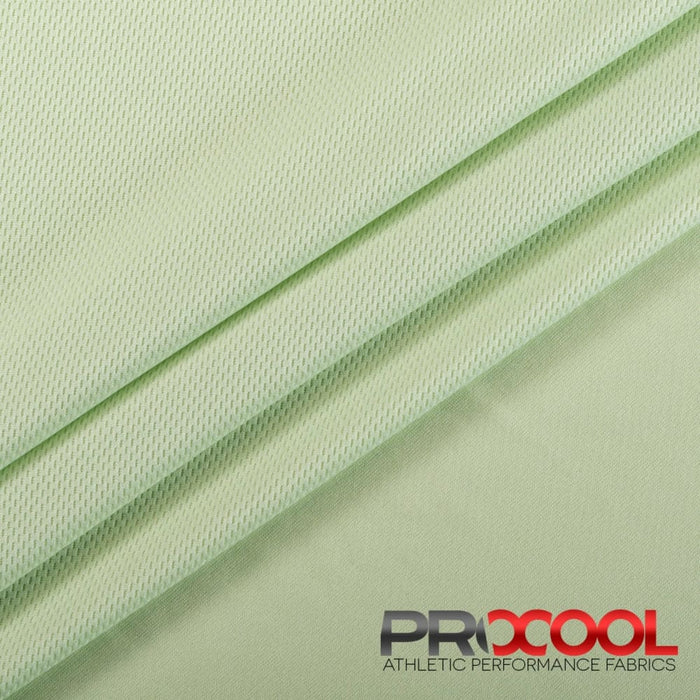 Choose sustainability with our ProCool® Dri-QWick™ Jersey Mesh Silver CoolMax Fabric (W-433), in Celery is designed for Latex Free