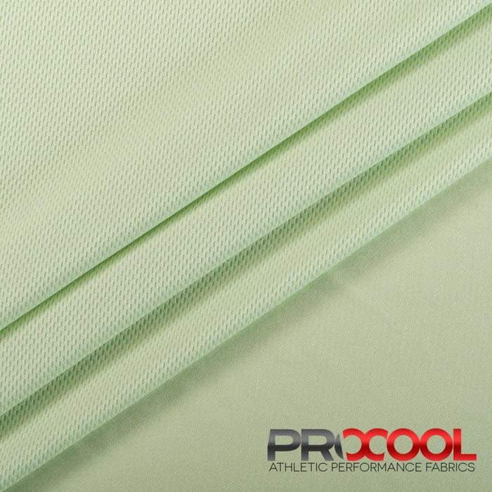 Experience the Latex Free with ProCool FoodSAFE® Light-Medium Weight Jersey Mesh Fabric (W-337) in Celery. Performance-oriented.