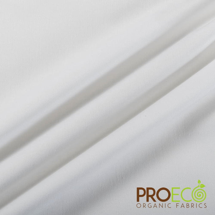 60 White 100% Organic Cotton Twill Woven Fabric By the Yard