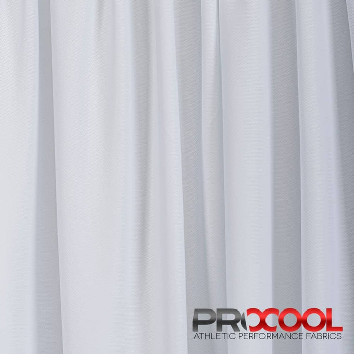 Experience the Nanoparticle Free with ProCool® Dri-QWick™ Jersey Mesh Silver CoolMax Fabric (W-433) in White. Performance-oriented.
