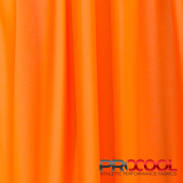Experience the Latex Free with ProCool FoodSAFE® Lightweight Lining Interlock Fabric (W-341) in Neon Orange. Performance-oriented.