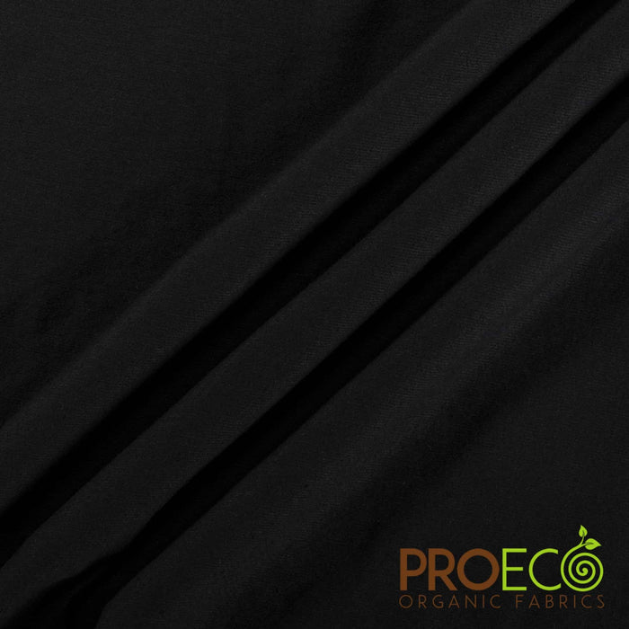 ProECO® Stretch-FIT Organic Cotton SHEER Jersey LITE Fabric Black Used for Boxing Gloves Liners