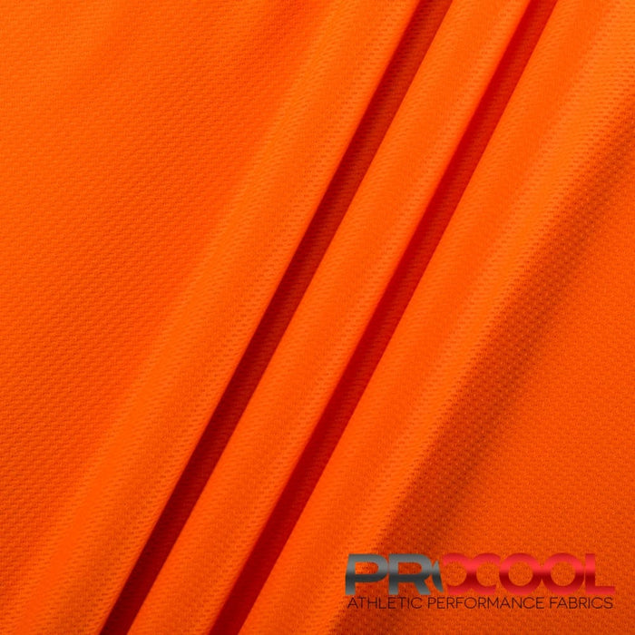 ProCool FoodSAFE® Light-Medium Weight Jersey Mesh Fabric (W-337) with Latex Free in Blaze Orange. Durability meets design.