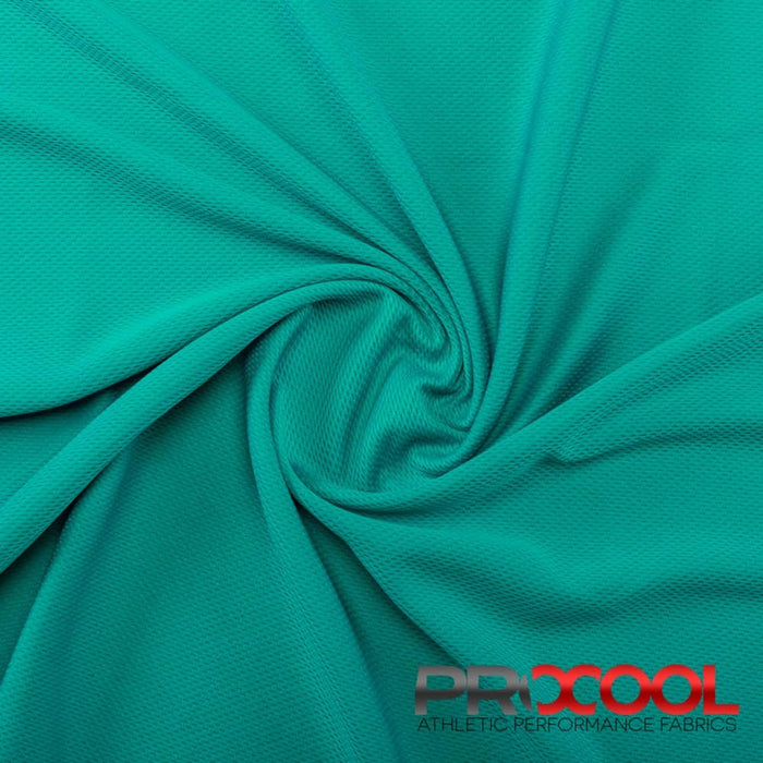 ProCool FoodSAFE® Light-Medium Weight Jersey Mesh Fabric (W-337) in Deep Teal with Child Safe. Perfect for high-performance applications. 