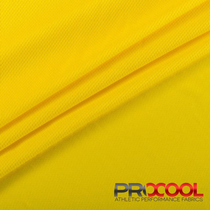 ProCool FoodSAFE® Light-Medium Weight Jersey Mesh Fabric (W-337) in Citron Yellow is designed for Latex Free. Advanced fabric for superior results.