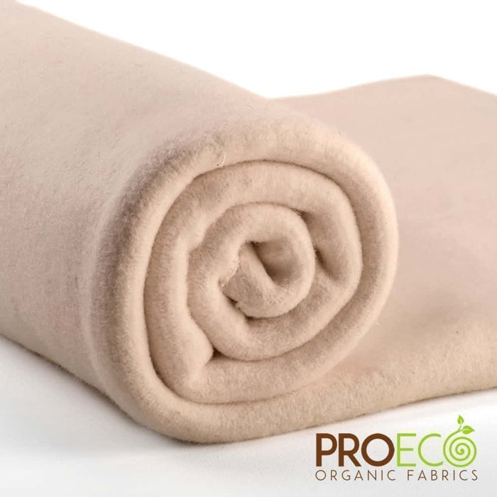 ProECO® Super Heavy Organic Cotton Fleece Fabric Natural Used for Burp Cloths