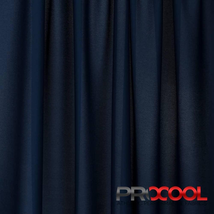 Meet our ProCool® Performance Interlock Silver CoolMax Fabric (W-435-Yards), crafted with top-quality Vegan in Sports Navy for lasting comfort.