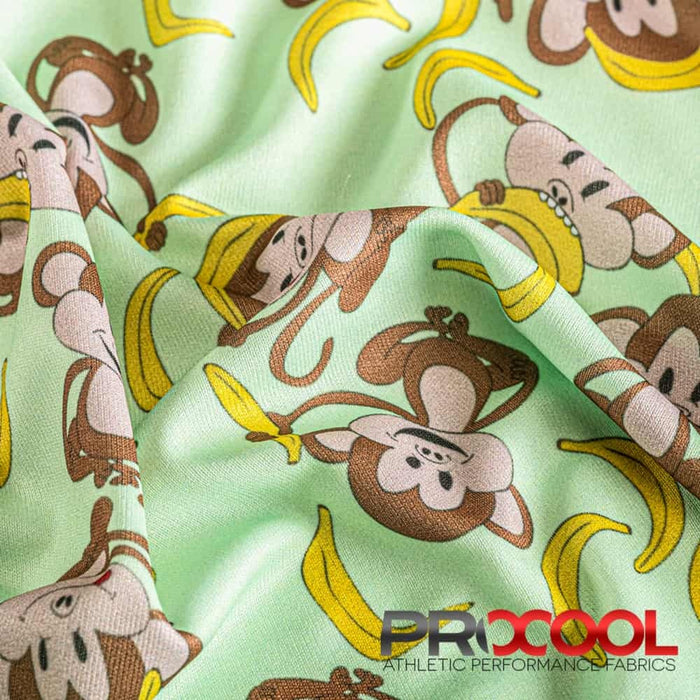 ProCool® Performance Interlock Print CoolMax Fabric (W-513) in Monkeying Around with Breathable. Perfect for high-performance applications. 