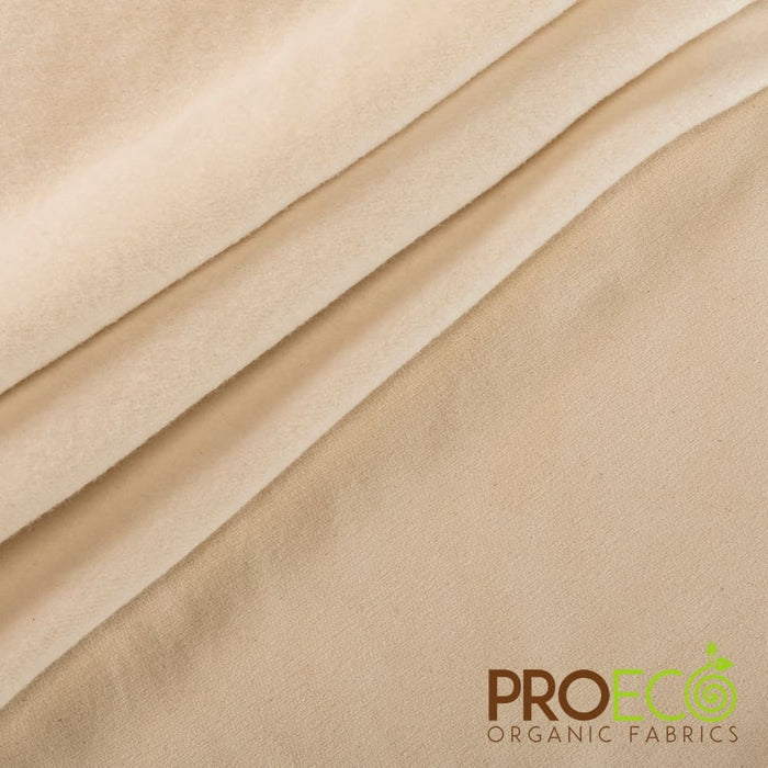 ProECO® Stretch-FIT Organic Cotton Fleece Fabric Winter Natural Used for Sandwich wraps