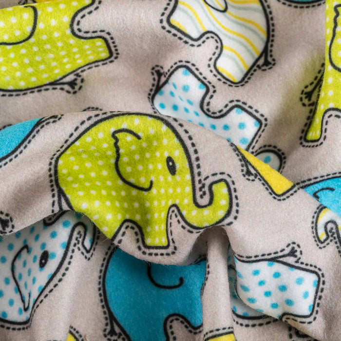 ProTEC® Stretch-FIT Fleece LITE Print Fabric Elephant Toss Original Used for Scarves