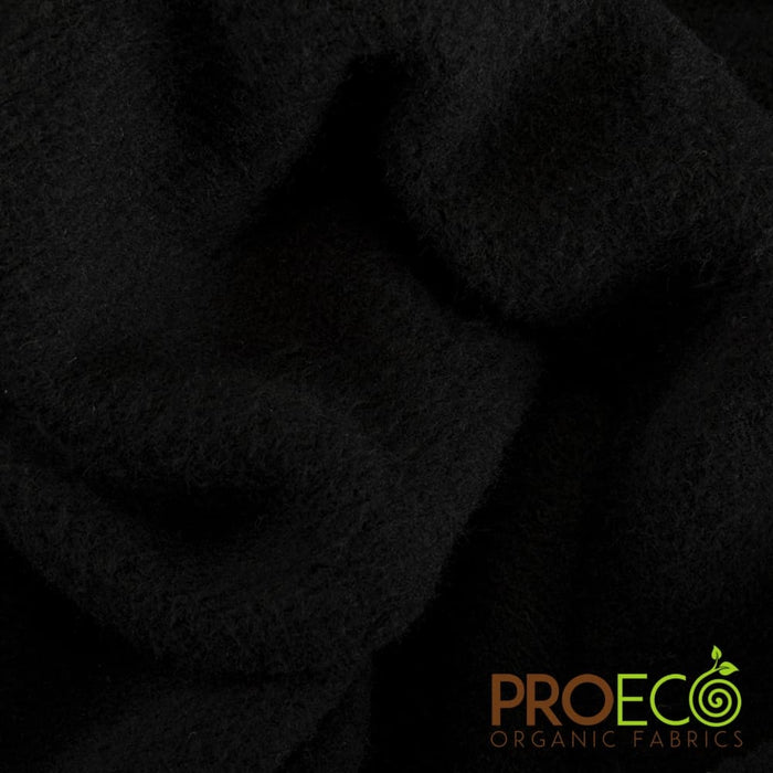 ProECO® Stretch-FIT Organic Cotton Fleece Silver Fabric Black Used for Blankets
