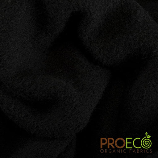 ProECO® Stretch-FIT Organic Cotton Fleece Fabric Black Used for Bicycling Jerseys