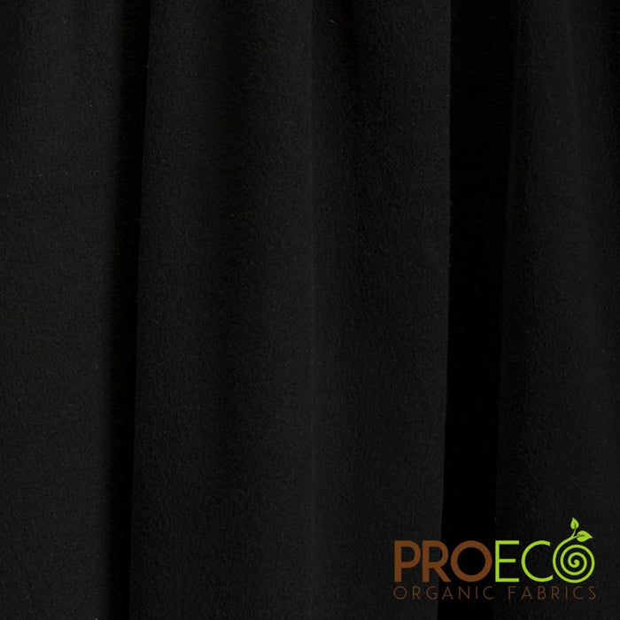 ProECO® Stretch-FIT Organic Cotton Fleece Silver Fabric Black Used for Burp cloths