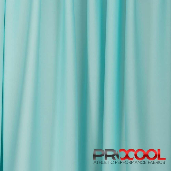 Choose sustainability with our ProCool® Performance Interlock Silver CoolMax Fabric (W-435-Yards), in Seaspray is designed for HypoAllergenic