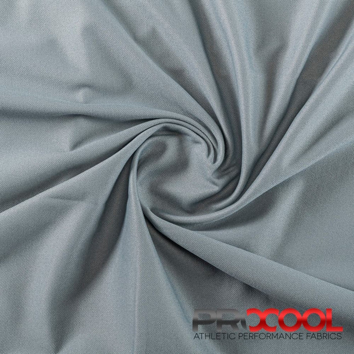 Choose sustainability with our ProCool FoodSAFE® Medium Weight Xtra Stretch Jersey Fabric (W-346), in Stone Grey/white is designed for Dri-Quick