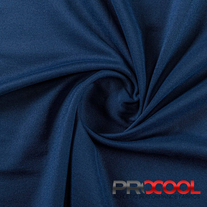 ProCool FoodSAFE® Medium Weight Xtra Stretch Jersey Fabric (W-346) in Sports Navy/Black with HypoAllergenic. Perfect for high-performance applications. 