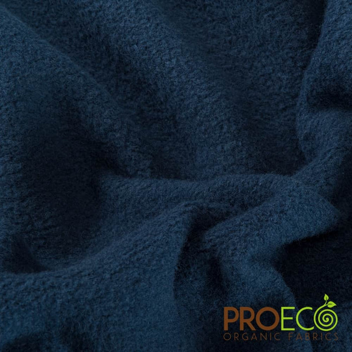 ProECO® Stretch-FIT Organic Cotton Fleece Silver Fabric Midnight Navy Used for Face Masks