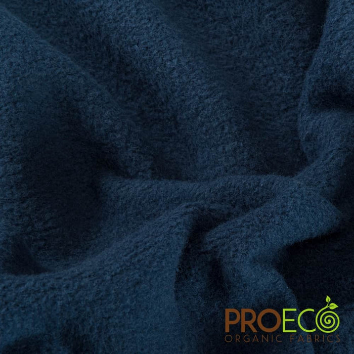 ProECO® Stretch-FIT Organic Cotton Fleece Fabric Midnight Navy Used for Activewear